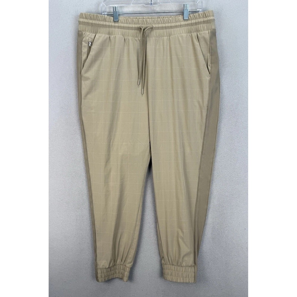 Athleta Women's Sz 16 Beige Brooklyn Textured Comfort Sport Travel Joggers